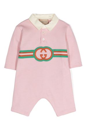 Baby Interlocking G Cotton One-Piece GUCCI KIDS | 660754XJFOW5658